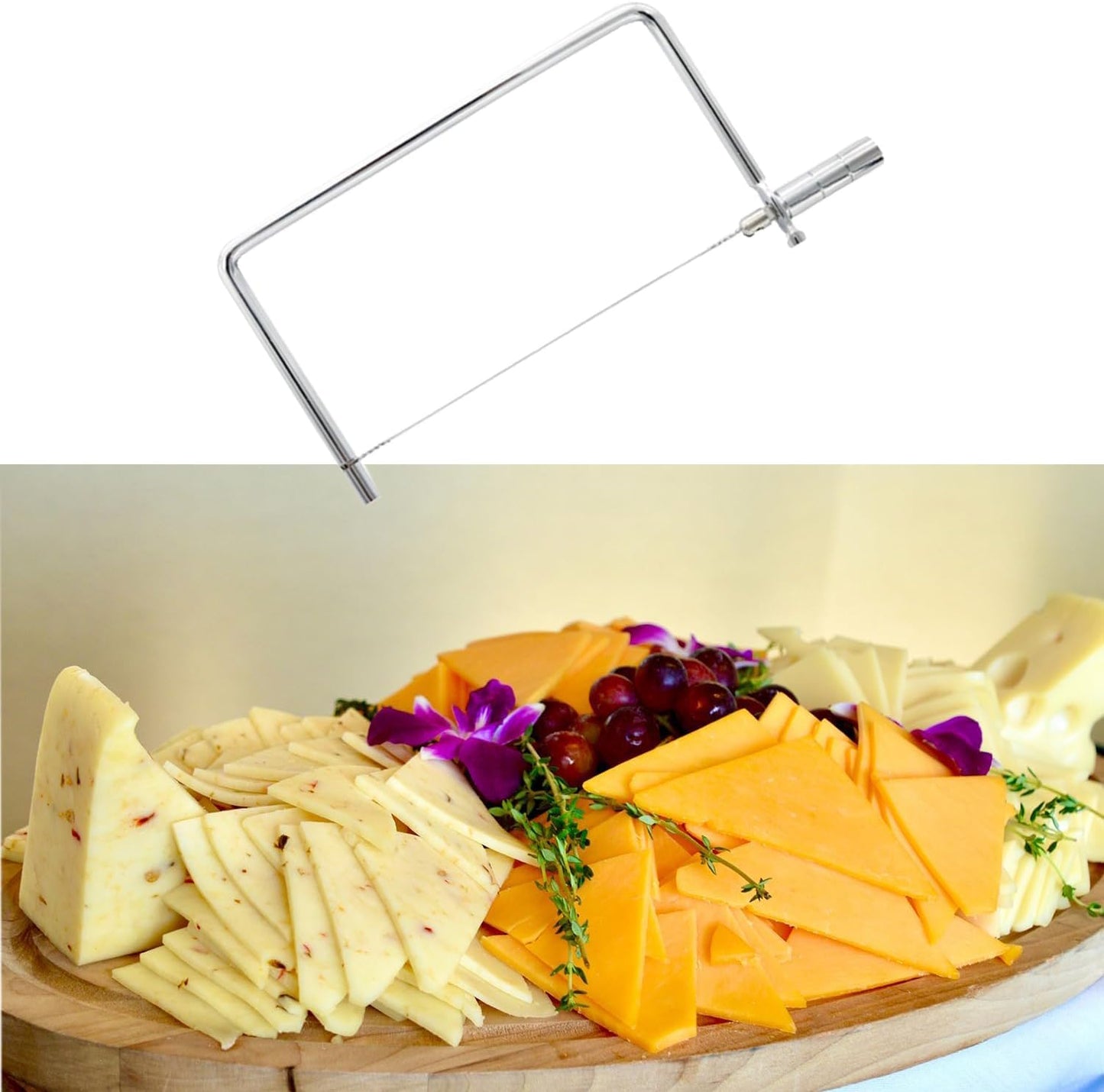 6in Cheese Slicer Accessories Kitchen Knife Cheese Cutter Stainless Steel Components Great for Making Giftable Cheese Cutting Boards with This Cheese Slicer Kit Cheese Cutter Kit(2Slicer+8Wires)