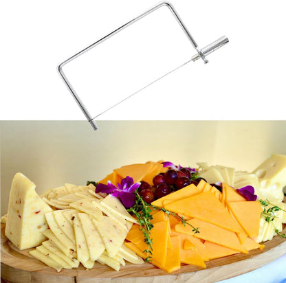 6in Cheese Slicer Accessories Kitchen Knife Cheese Cutter Stainless Steel Components Great for Making Giftable Cheese Cutting Boards with This Cheese Slicer Kit Cheese Cutter Kit(2Slicer+8Wires)