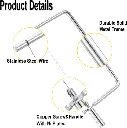 6in Cheese Slicer Accessories Kitchen Knife Cheese Cutter Stainless Steel Components Great for Making Giftable Cheese Cutting Boards with This Cheese Slicer Kit Cheese Cutter Kit(2Slicer+8Wires)
