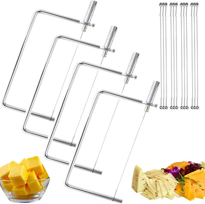 6in Cheese Slicer Accessories Kitchen Knife Cheese Cutter Stainless Steel Components Great for Making Giftable Cheese Cutting Boards with This Cheese Slicer Kit Cheese Cutter Kit(2Slicer+8Wires)
