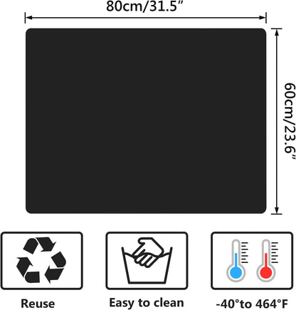 Silicone Craft Sheet - Large Nonstick Nonskid Mat, Countertop Protector, Table Placemat, Resin Casting Molds Mat, 27.6" x 19.7", Light Gray