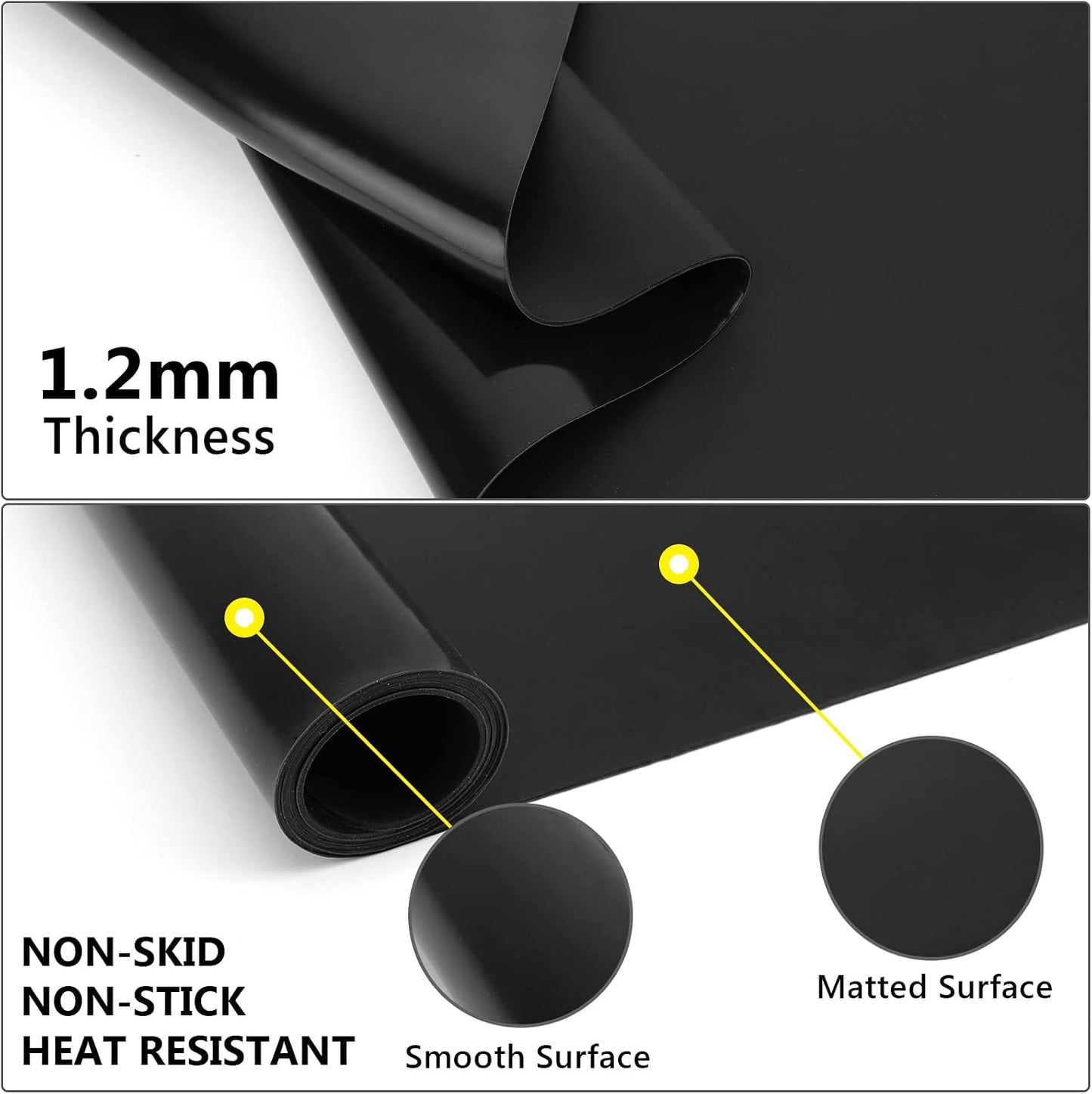 Silicone Craft Sheet - Large Nonstick Nonskid Mat, Countertop Protector, Table Placemat, Resin Casting Molds Mat, 27.6" x 19.7", Light Gray
