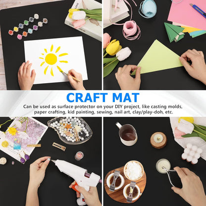 Silicone Craft Sheet - Large Nonstick Nonskid Mat, Countertop Protector, Table Placemat, Resin Casting Molds Mat, 27.6" x 19.7", Light Gray