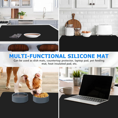 Silicone Craft Sheet - Large Nonstick Nonskid Mat, Countertop Protector, Table Placemat, Resin Casting Molds Mat, 27.6" x 19.7", Light Gray