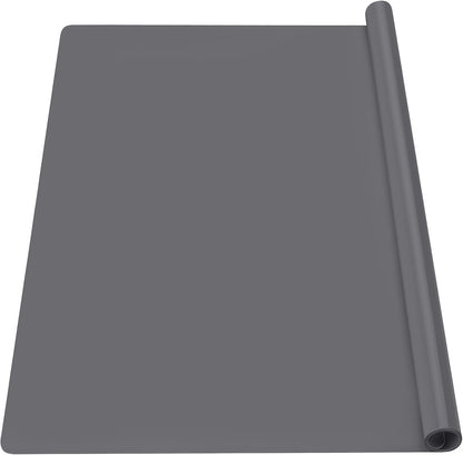 Silicone Craft Sheet - Large Nonstick Nonskid Mat, Countertop Protector, Table Placemat, Resin Casting Molds Mat, 27.6" x 19.7", Light Gray