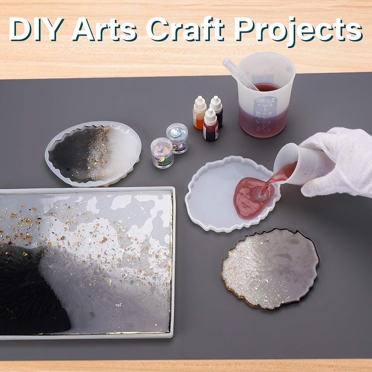 Silicone Craft Sheet - Large Nonstick Nonskid Mat, Countertop Protector, Table Placemat, Resin Casting Molds Mat, 27.6" x 19.7", Light Gray