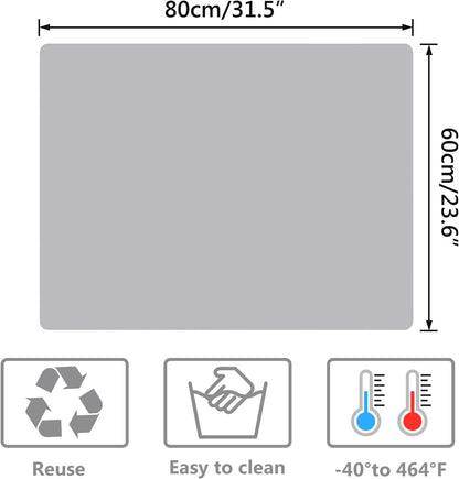 Silicone Craft Sheet - Large Nonstick Nonskid Mat, Countertop Protector, Table Placemat, Resin Casting Molds Mat, 27.6" x 19.7", Light Gray