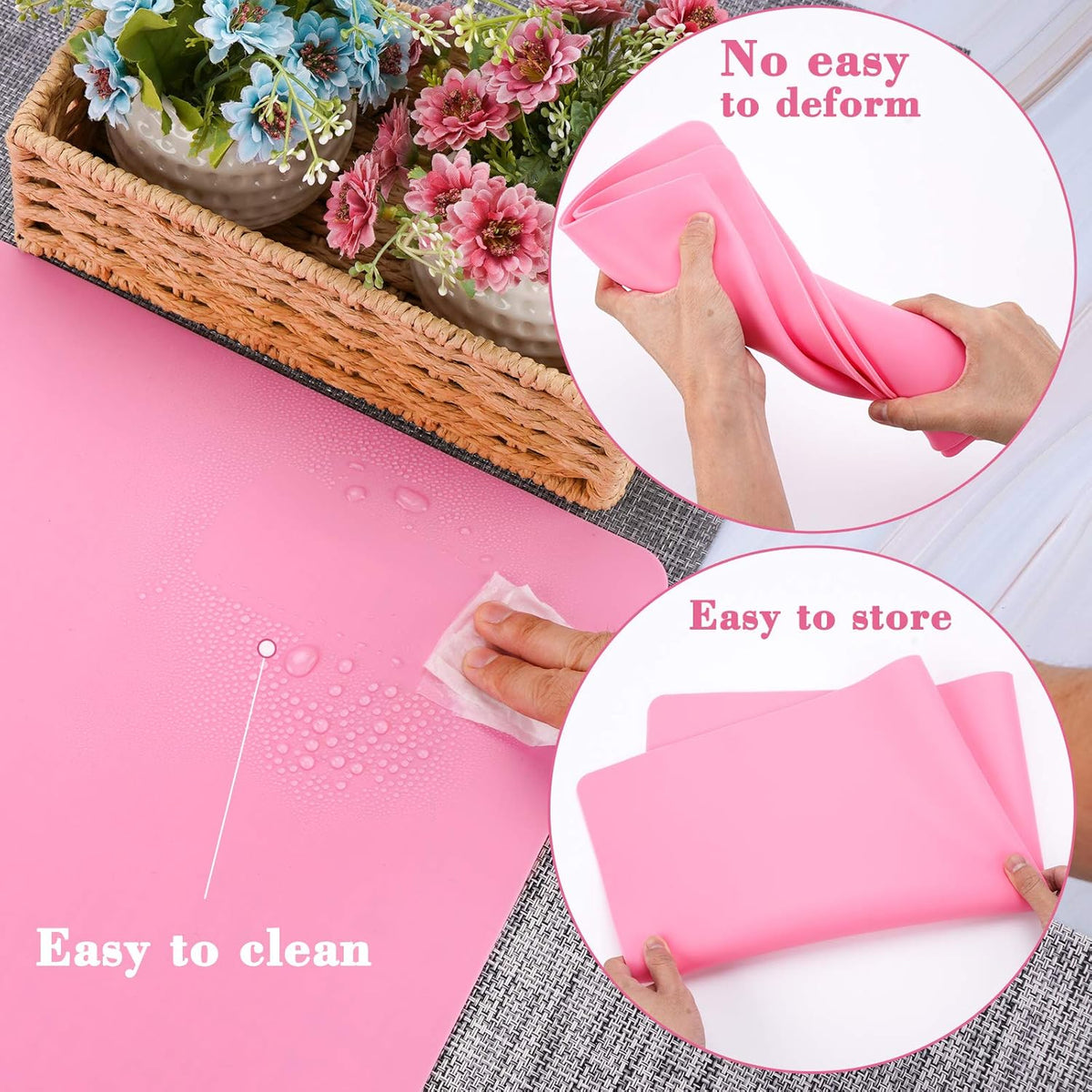 Silicone Craft Sheet - Large Nonstick Nonskid Mat, Countertop Protector, Table Placemat, Resin Casting Molds Mat, 27.6" x 19.7", Light Gray