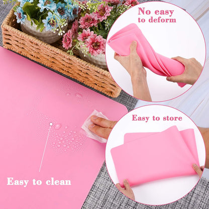 Silicone Craft Sheet - Large Nonstick Nonskid Mat, Countertop Protector, Table Placemat, Resin Casting Molds Mat, 27.6" x 19.7", Light Gray