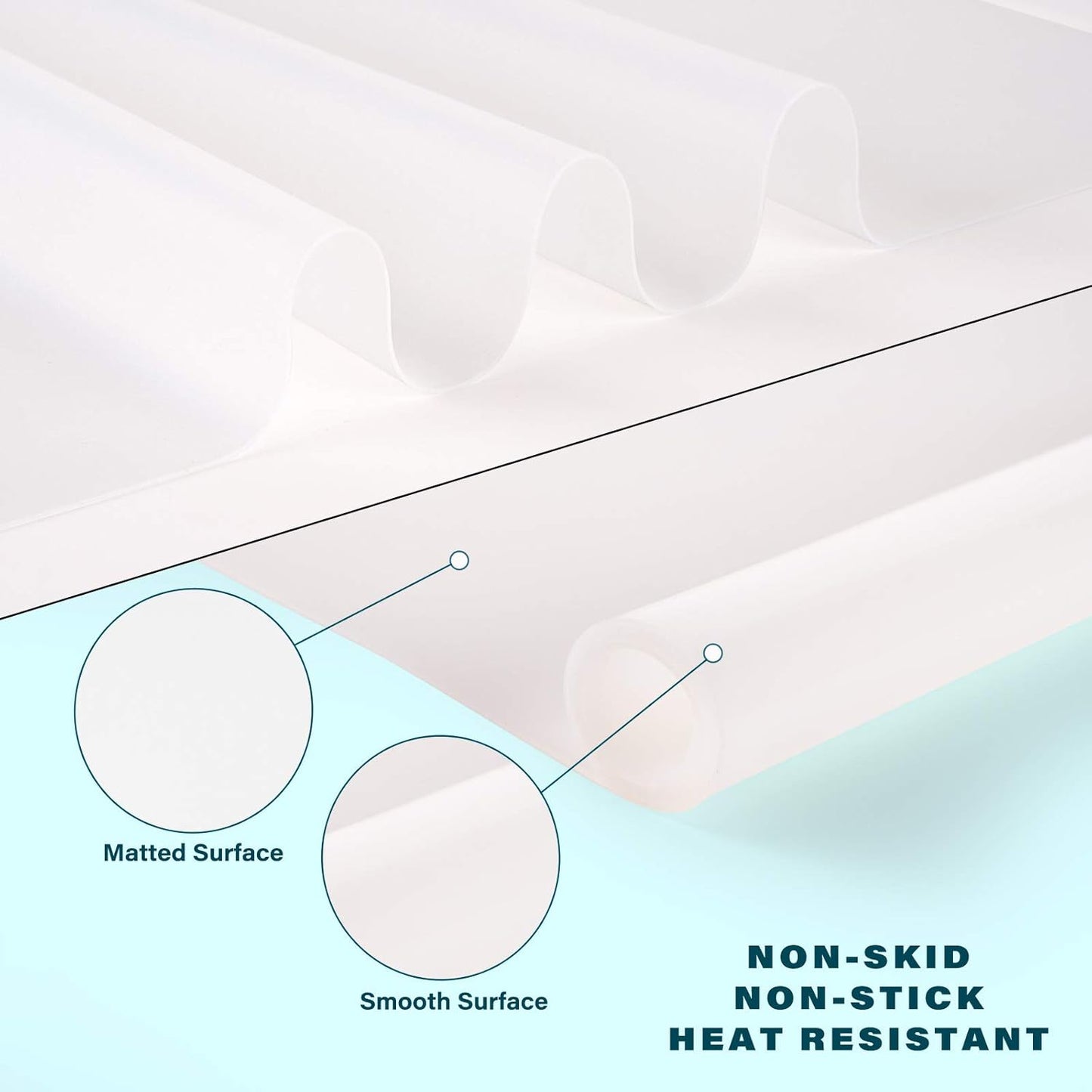 Silicone Craft Sheet - Large Nonstick Nonskid Mat, Countertop Protector, Table Placemat, Resin Casting Molds Mat, 27.6" x 19.7", Light Gray