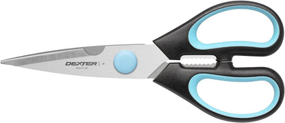 SGS01B-CP SofGrip (25353) Poultry/Kitchen Shears, stain-free, high-carbon steel, non-slip, stain-free, black/blue, soft rubber grip handle, Clam Packaging, NSF Certified‌‌‌‌‍‌