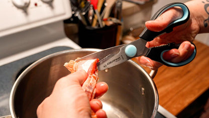 SGS01B-CP SofGrip (25353) Poultry/Kitchen Shears, stain-free, high-carbon steel, non-slip, stain-free, black/blue, soft rubber grip handle, Clam Packaging, NSF Certified‌‌‌‌‍‌
