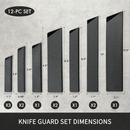 12-Piece Knife Edge Guard Set Waterproof Felt Lined BPA-Free