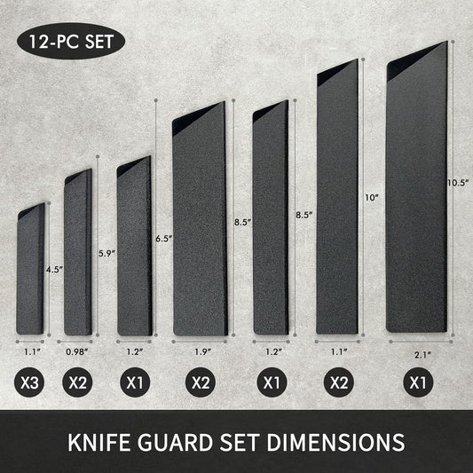 12-Piece Knife Edge Guard Set Waterproof Felt Lined BPA-Free