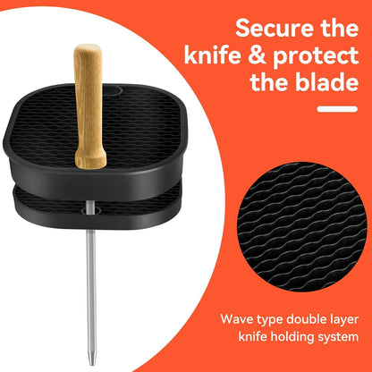 Knife Block without Knives, Universal Knife Block, Detachable Knife Holder, Space Saver Knife Storage Holder with Scissors Slot, Sharpening Bar Slot, Kitchen Knife Holder White