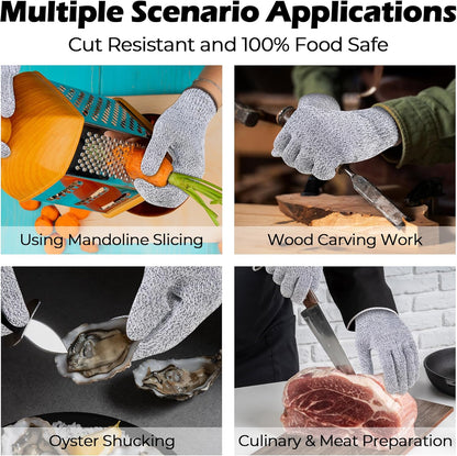 Cut Resistant Gloves, Food Grade Cutting Gloves for Chef & Cooking, Mandoline Gloves for Meat Cutting, Wood Carving