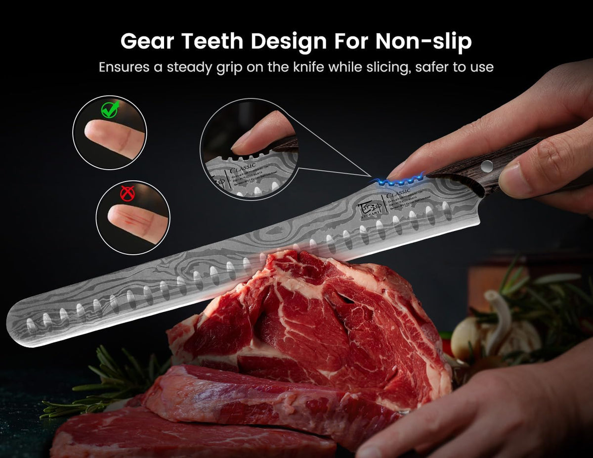 Multifunction Carving Knife 12 Inch+Leather Chef Cooking Apron