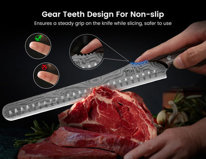 Multifunction Carving Knife 12 Inch+Leather Chef Cooking Apron