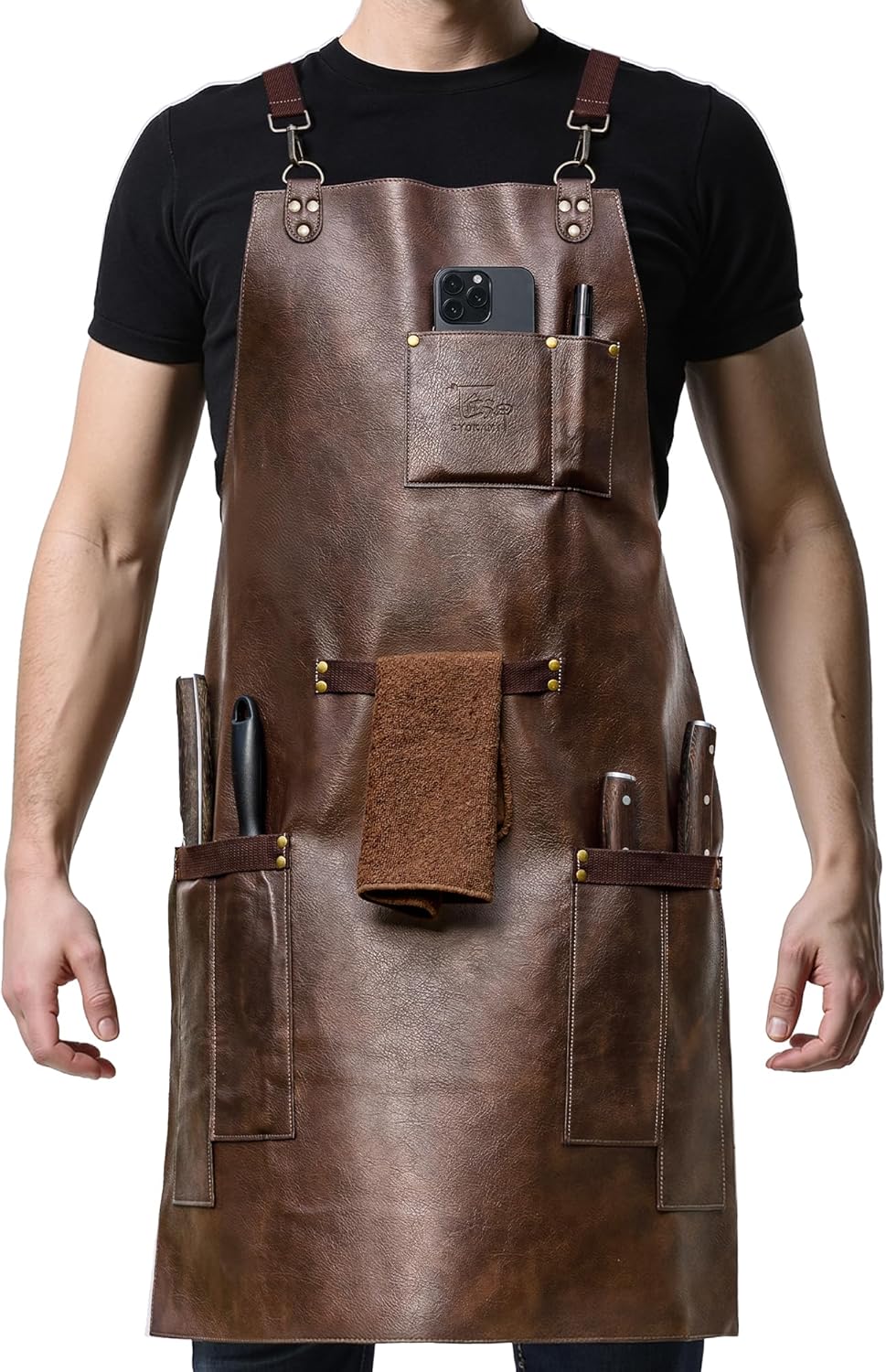 Multifunction Carving Knife 12 Inch+Leather Chef Cooking Apron