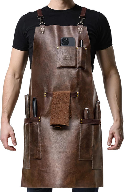 Multifunction Carving Knife 12 Inch+Leather Chef Cooking Apron