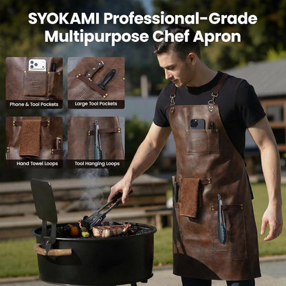 Multifunction Carving Knife 12 Inch+Leather Chef Cooking Apron