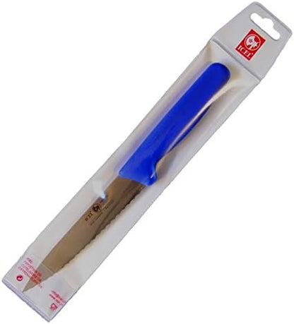 Cutlery 5 1/2-inch Stiff Boning Knife, Extra Wide Serrated Blade, Black Handle