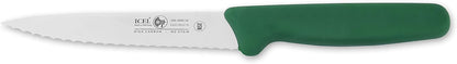 Cutlery 5 1/2-inch Stiff Boning Knife, Extra Wide Serrated Blade, Black Handle