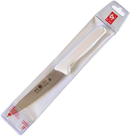 Cutlery 5 1/2-inch Stiff Boning Knife, Extra Wide Serrated Blade, Black Handle