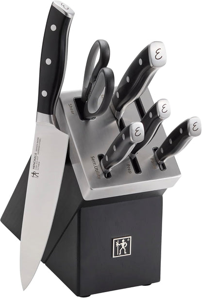 x Emeril, Nola Self Sharpening 7-Pc Knife Set, German Engineered | Automatically Sharpens Knives When Stored in The Knife Block. Dishwasher Safe, Comfortable Handle, Effortless Cutting.