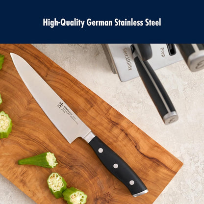 x Emeril, Nola Self Sharpening 7-Pc Knife Set, German Engineered | Automatically Sharpens Knives When Stored in The Knife Block. Dishwasher Safe, Comfortable Handle, Effortless Cutting.