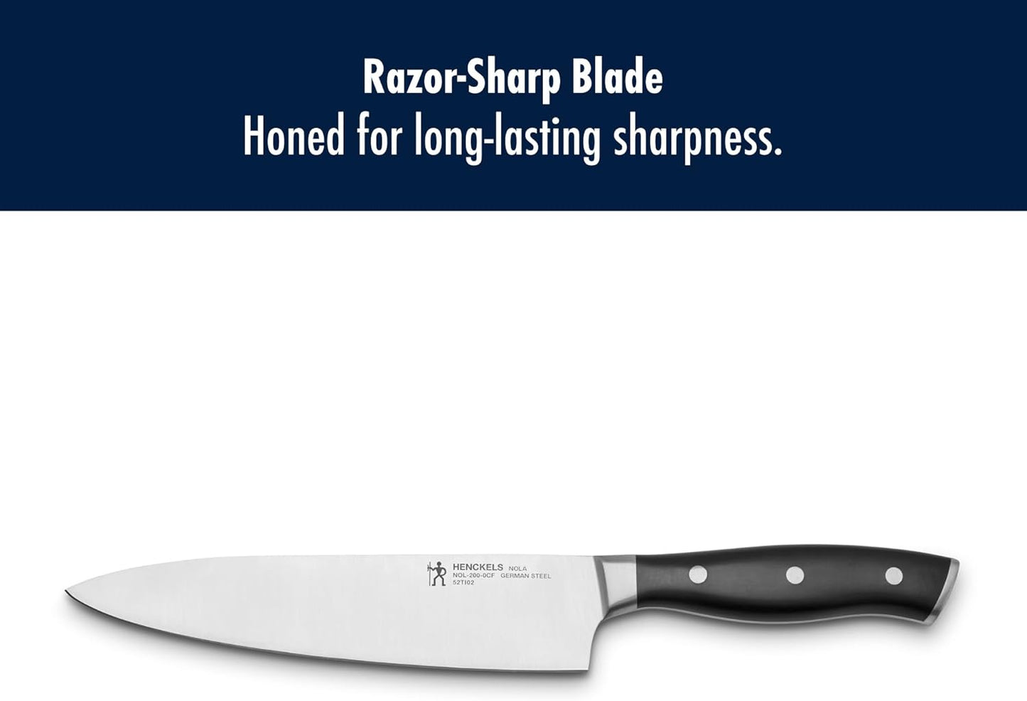 x Emeril, Nola Self Sharpening 7-Pc Knife Set, German Engineered | Automatically Sharpens Knives When Stored in The Knife Block. Dishwasher Safe, Comfortable Handle, Effortless Cutting.