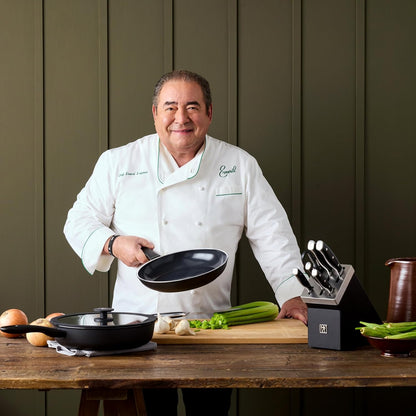 x Emeril, Nola Self Sharpening 7-Pc Knife Set, German Engineered | Automatically Sharpens Knives When Stored in The Knife Block. Dishwasher Safe, Comfortable Handle, Effortless Cutting.