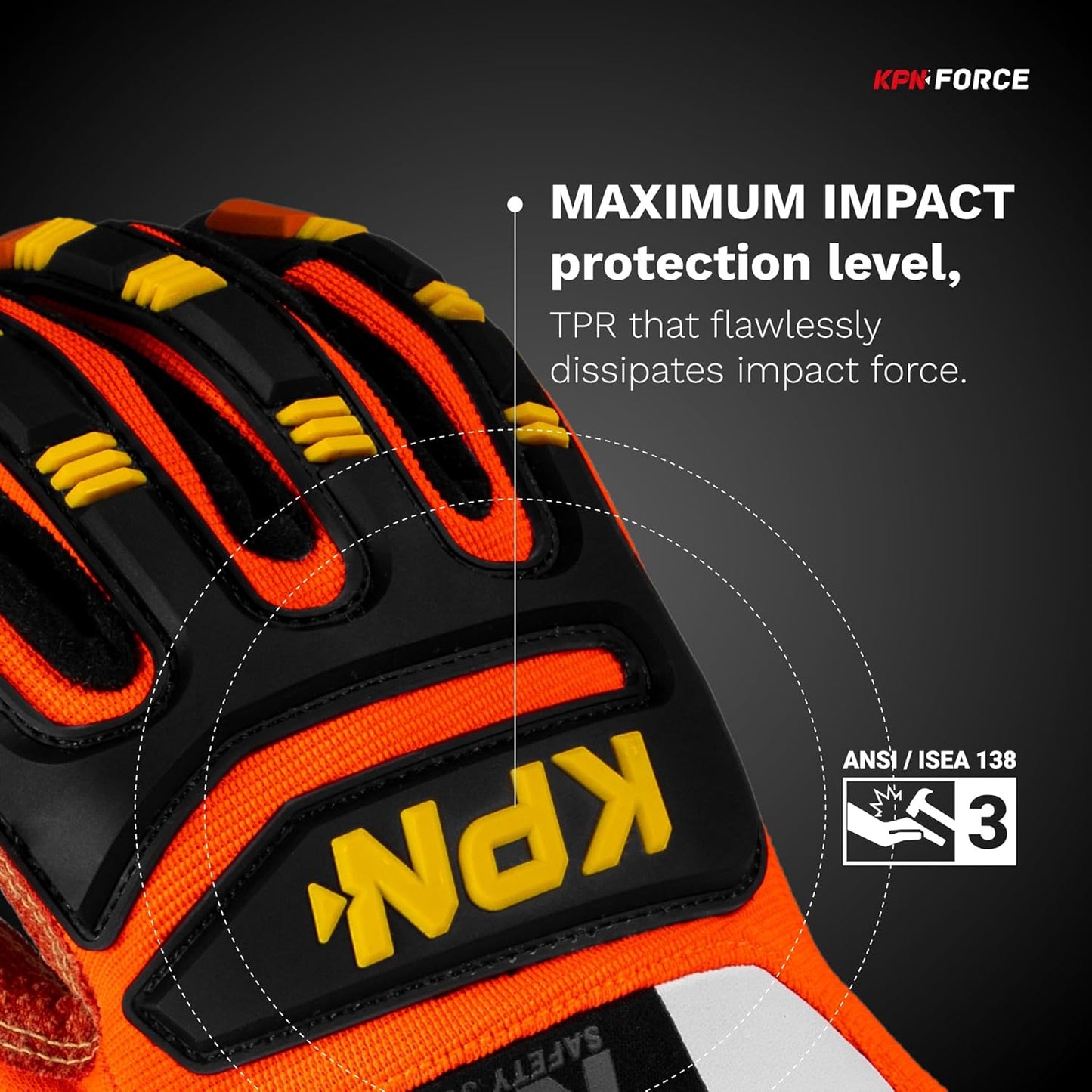 KEV Work Gloves for Men & Women, Cut & Impact Resistant ARAMID Palm, Flexible Mechanic Gloves with big abrasion Protection