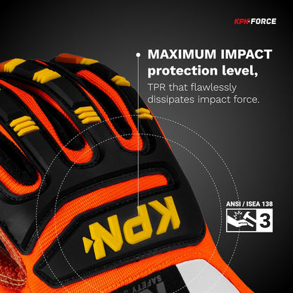 KEV Work Gloves for Men & Women, Cut & Impact Resistant ARAMID Palm, Flexible Mechanic Gloves with big abrasion Protection