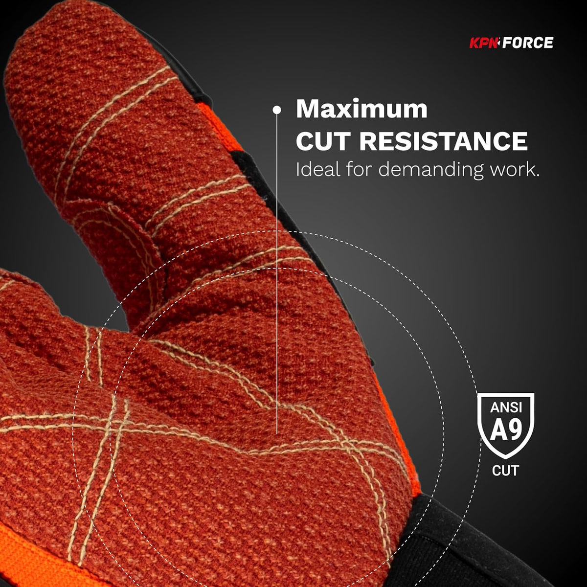 KEV Work Gloves for Men & Women, Cut & Impact Resistant ARAMID Palm, Flexible Mechanic Gloves with big abrasion Protection