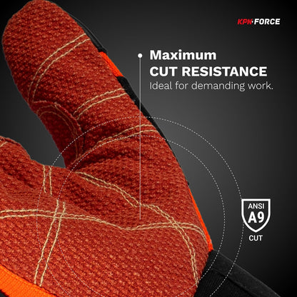KEV Work Gloves for Men & Women, Cut & Impact Resistant ARAMID Palm, Flexible Mechanic Gloves with big abrasion Protection