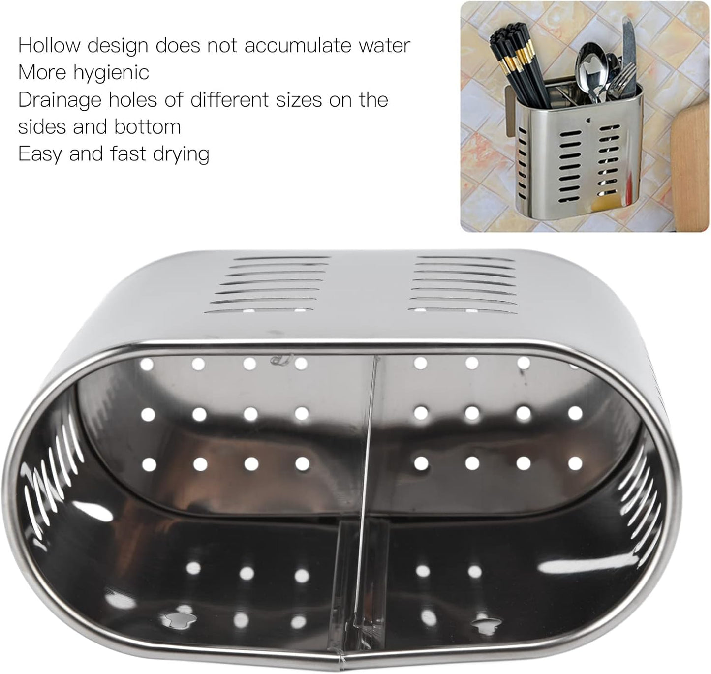 Household Wall Mount Utensil Drying Racks,Cooking Utensil Holder Flatware Hanging Organizer Drying Racks with Hollow Design for Spoons Knives Forks Chopsticks