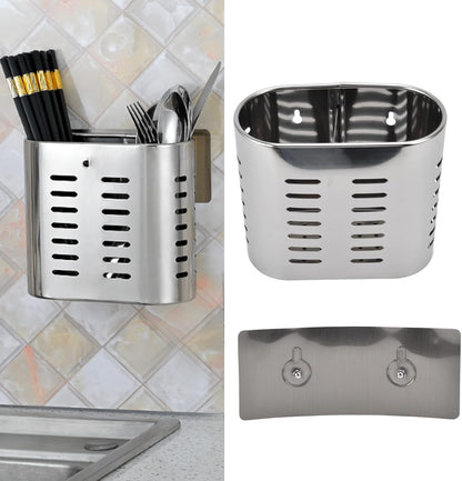 Household Wall Mount Utensil Drying Racks,Cooking Utensil Holder Flatware Hanging Organizer Drying Racks with Hollow Design for Spoons Knives Forks Chopsticks