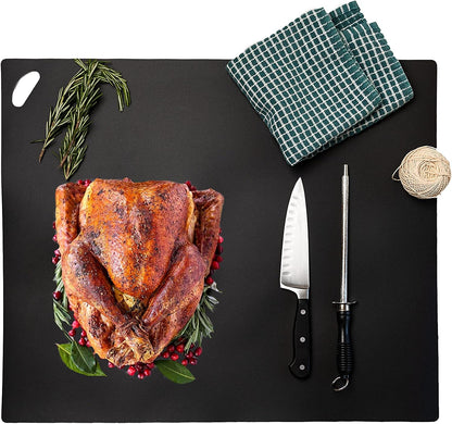 Please review description before purchase. Set of 2 Cutting board mat (Black-White, X-Large 22.5w"x20"hx.040"thick)