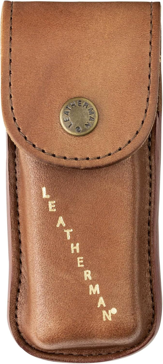 Heritage Leather Snap Sheath for Multi-Tools, Brown, Medium