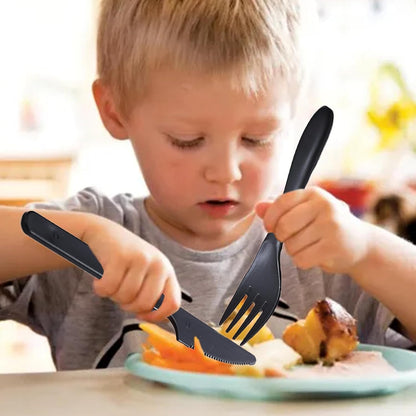 Reusable Travel Utensils with Case Wheat Straw Knife Fork Spoons Cutlery