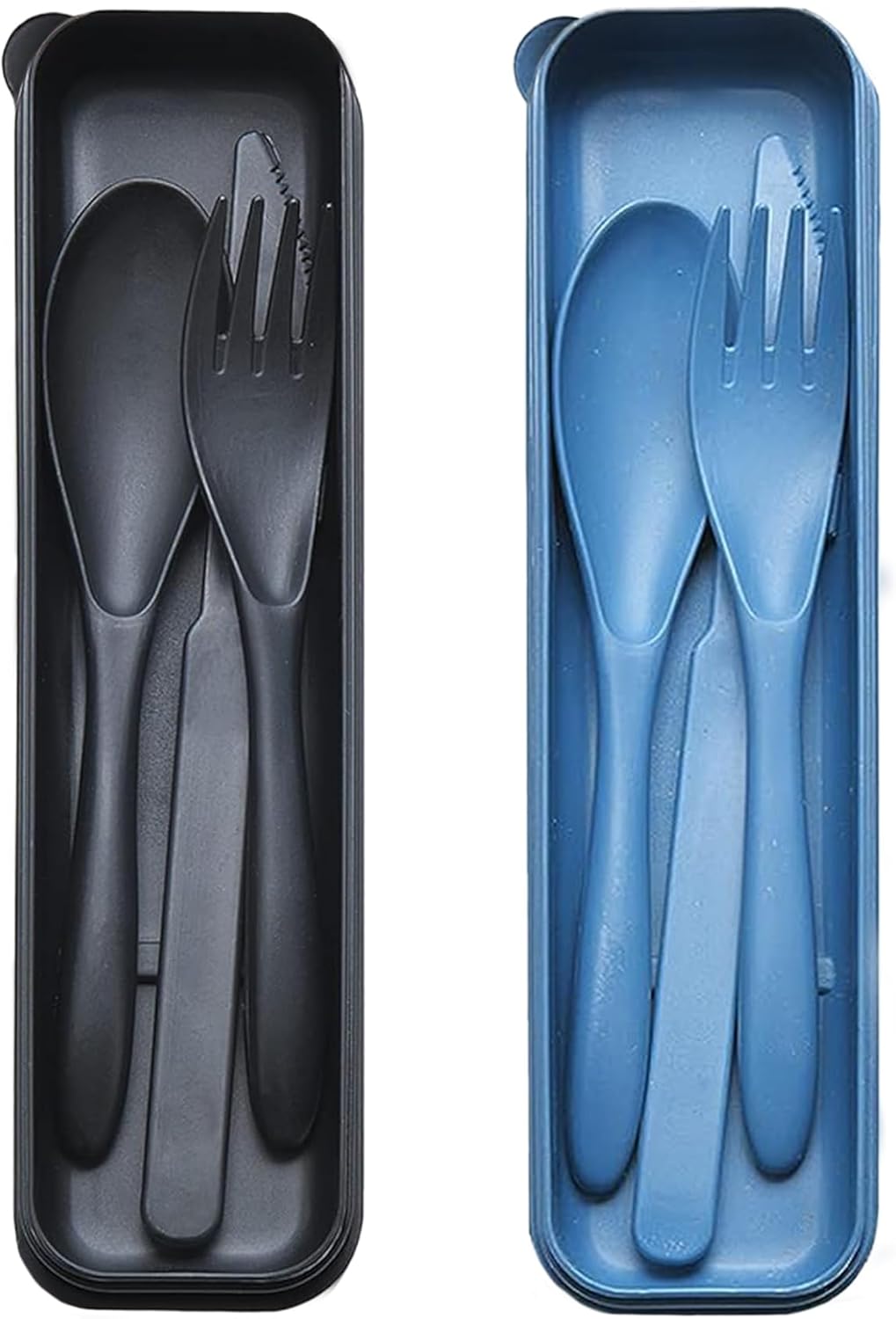 Reusable Travel Utensils with Case Wheat Straw Knife Fork Spoons Cutlery
