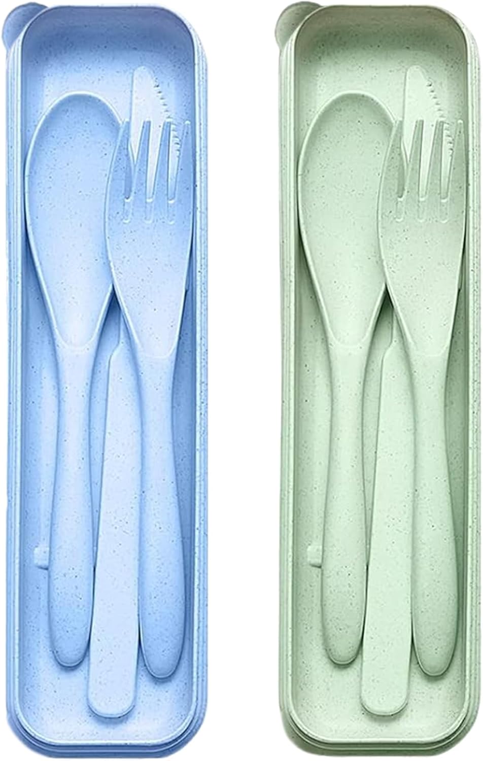 Reusable Travel Utensils with Case Wheat Straw Knife Fork Spoons Cutlery