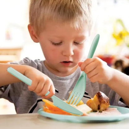 Reusable Travel Utensils with Case Wheat Straw Knife Fork Spoons Cutlery