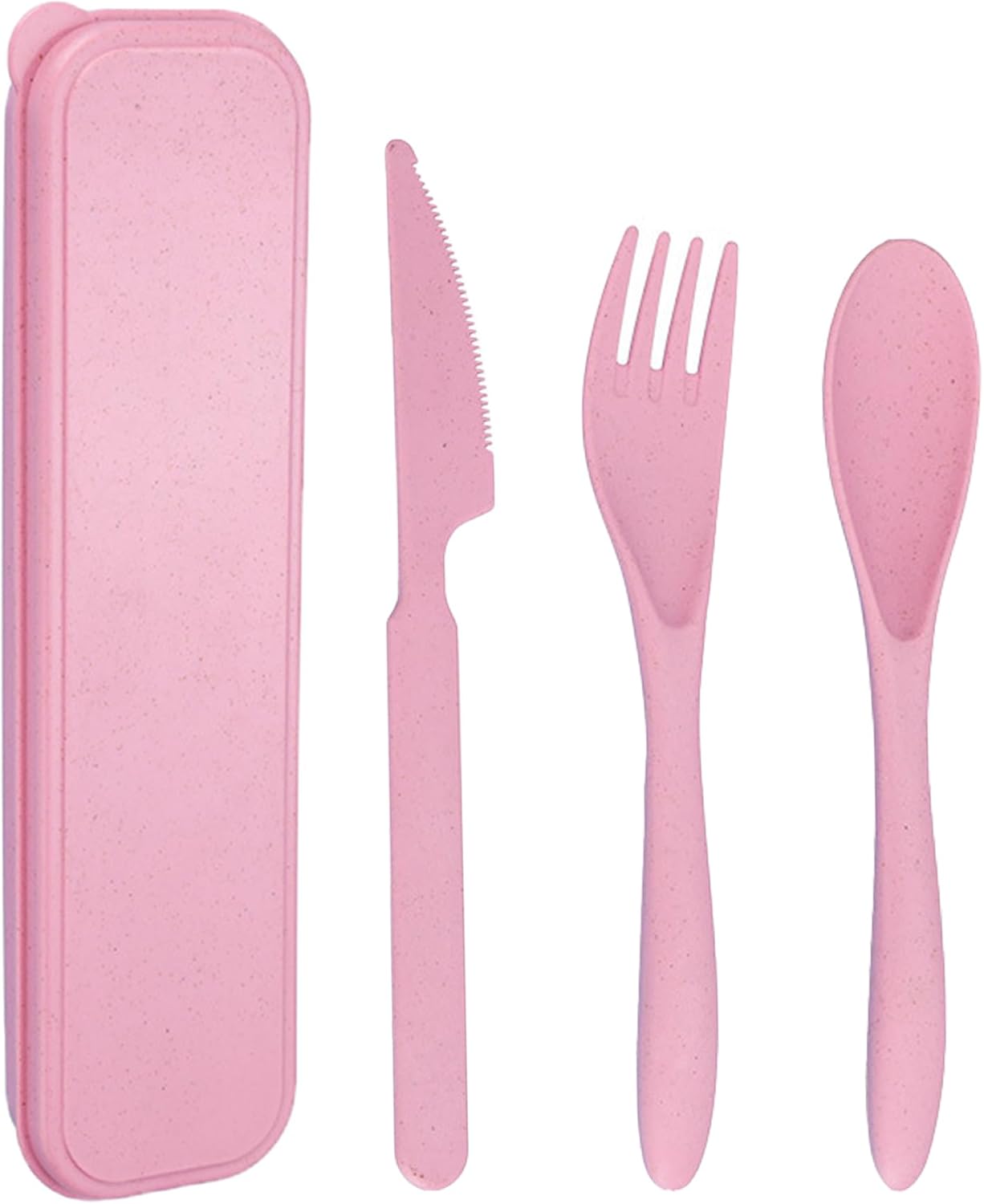 Reusable Travel Utensils with Case Wheat Straw Knife Fork Spoons Cutlery