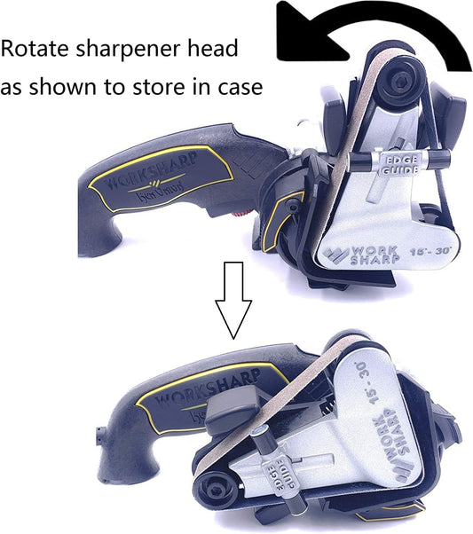 Hard EVA Storage Carrying Case for Work Sharp MK1 MK2 Knife Sharpener | Shock Water Crush Resistant, Fixed Inner Size for Perfect Fit, Rotate Grinding Head for Storage, Case Only Sharpener Excluded