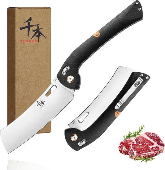 440 Stainless Steel Lightweight Ultra Sharp Pocket Folding Chef Knife Peeling Utility Knife Fruit Knife g10 Handle with Back Clip