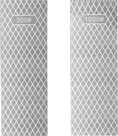 Double sided diamond grinding stone with a mesh size of 200/600，300/1000，400/1000，400/1200, with leather straps, suitable for kitchen, outdoor and other cutting tools (TD180-400/100)