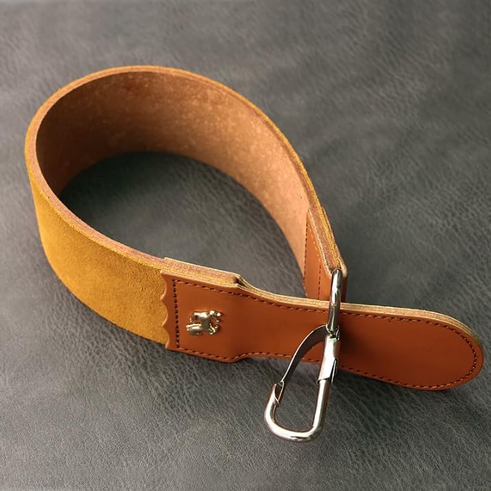 Straight Razor Strop,Double Sided Leather Strop for Knife Sharpening with Hanging Hook Barber Tool,19.8"x 2"