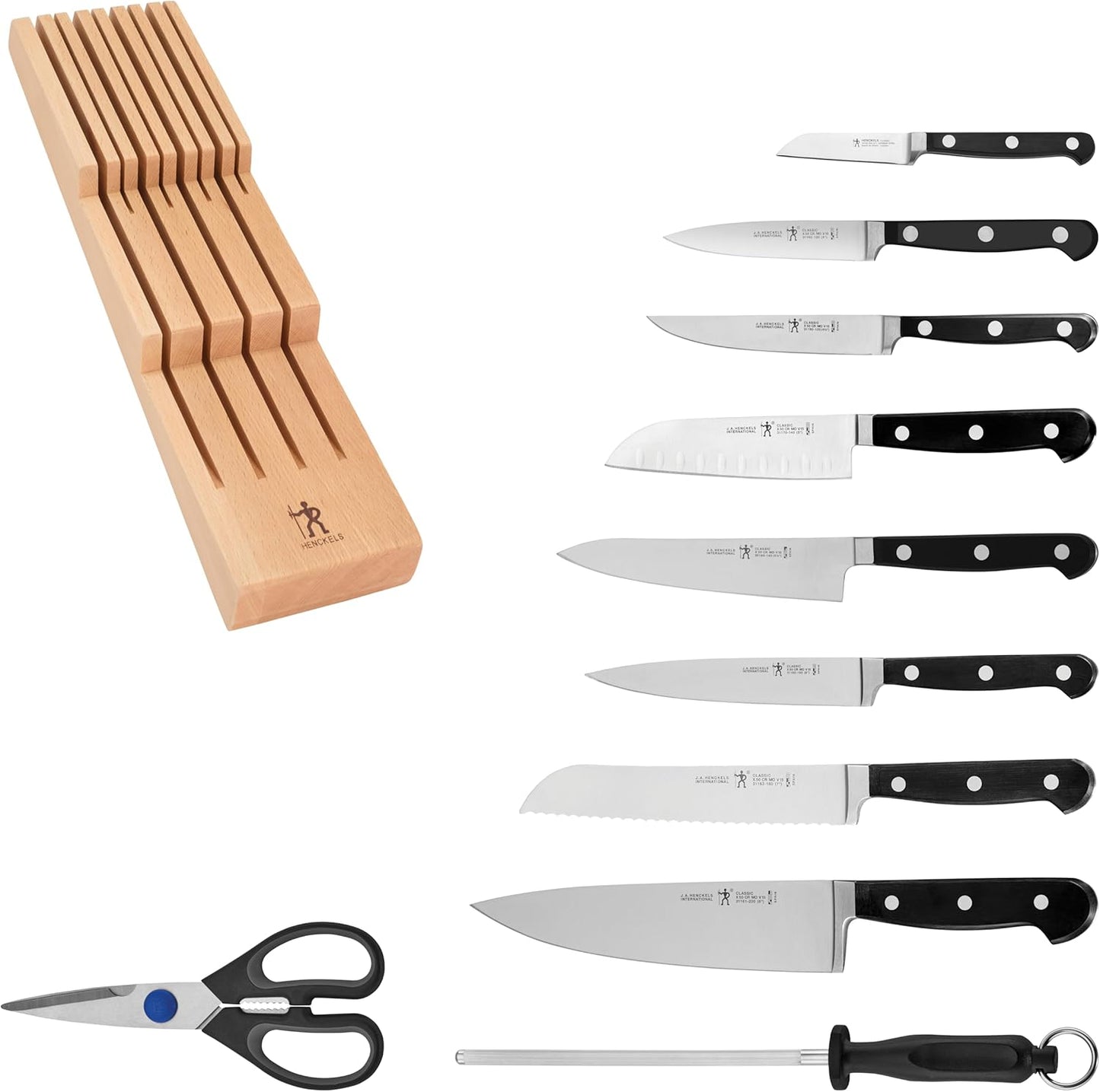 Classic 11-pc Knife Block Set with In-Drawer Knife Tray